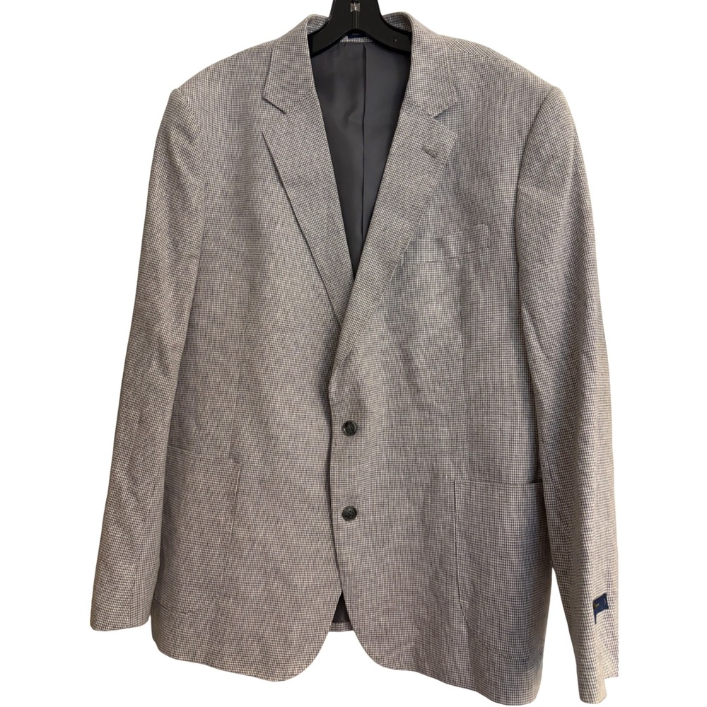 Stafford Blazer 48 Reg Charcoal, Sport Coat, Linen, Cotton, Wedding, Business